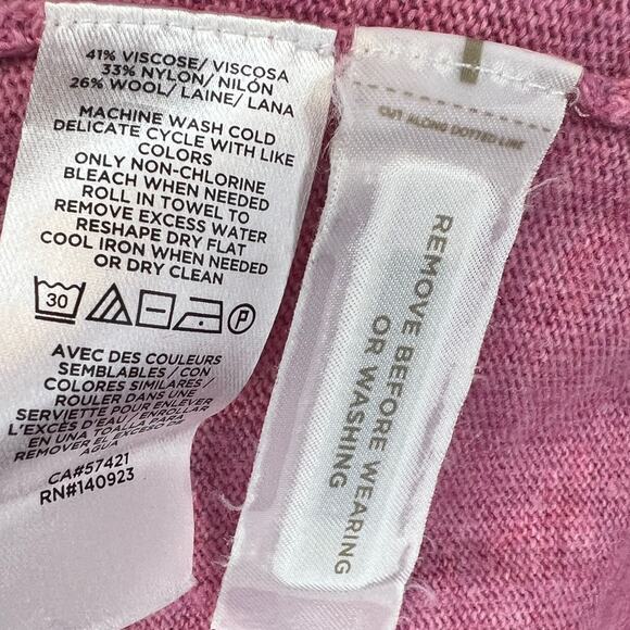 Ann Taylor LOFT Womens Wool Blend Pullover Sweater Medium Pink w/ Cut out Detail - Picture 8 of 8